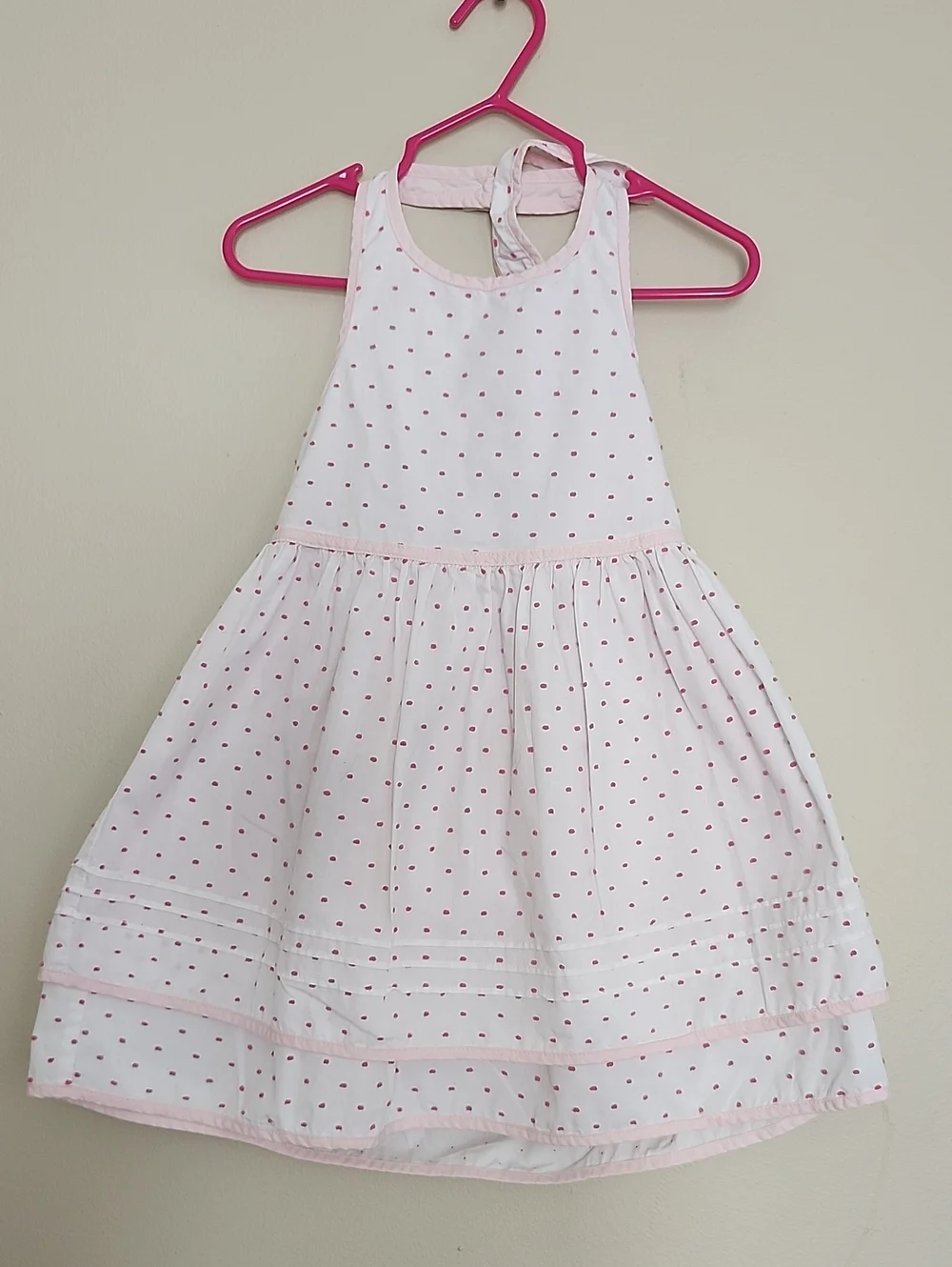 Gap Pink Polka Dot Halter-Style Kids Dress, 12-18M